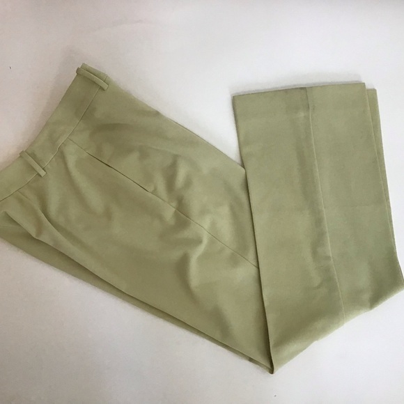 Sigrid Olsen Sport yellow/green stretch straight leg flat front trousers size 10 - Picture 6 of 8